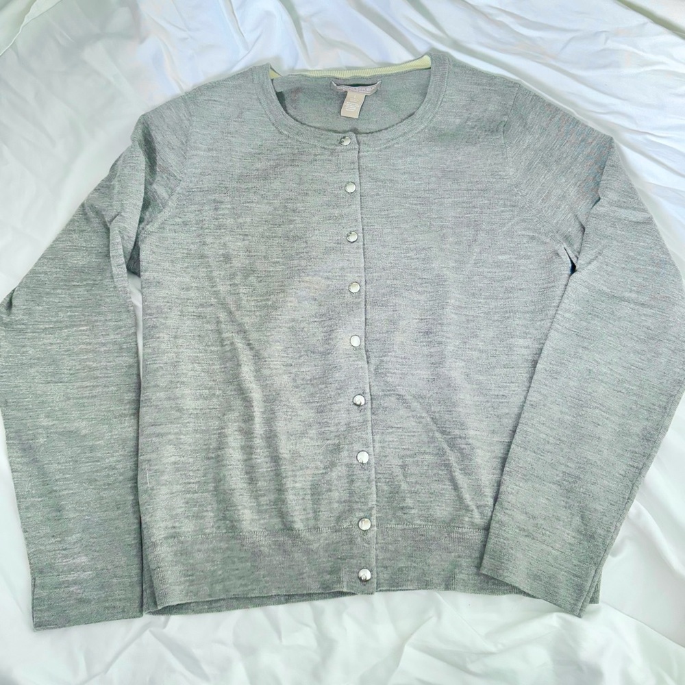Merino Wool Banana Republic Cardigan - Gray